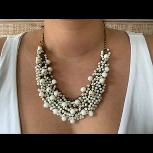 Chunky White Beaded Necklace